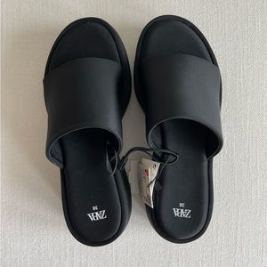 NEW ZARA BLACK SANDALS SIZE 38